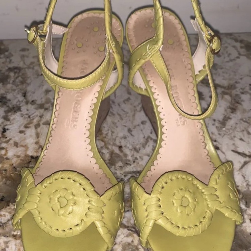 Jack Rogers Clare Lime Green Wedge Sandals